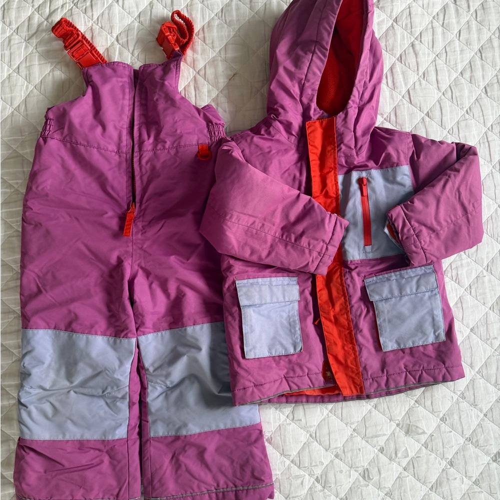 Hanna Andersson Kids Puffer Set in Purple and Red